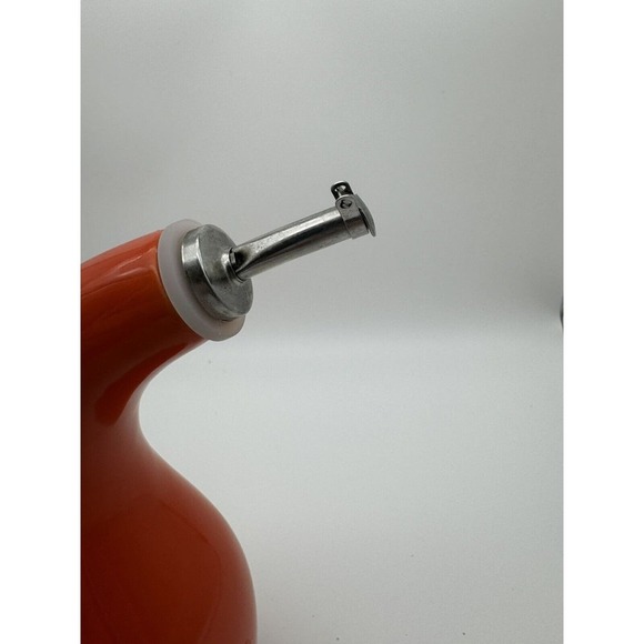 Rachel Ray Evoo Olive Oil Dispenser Cruet Orange Stoneware 24 Oz - Picture 4 of 5